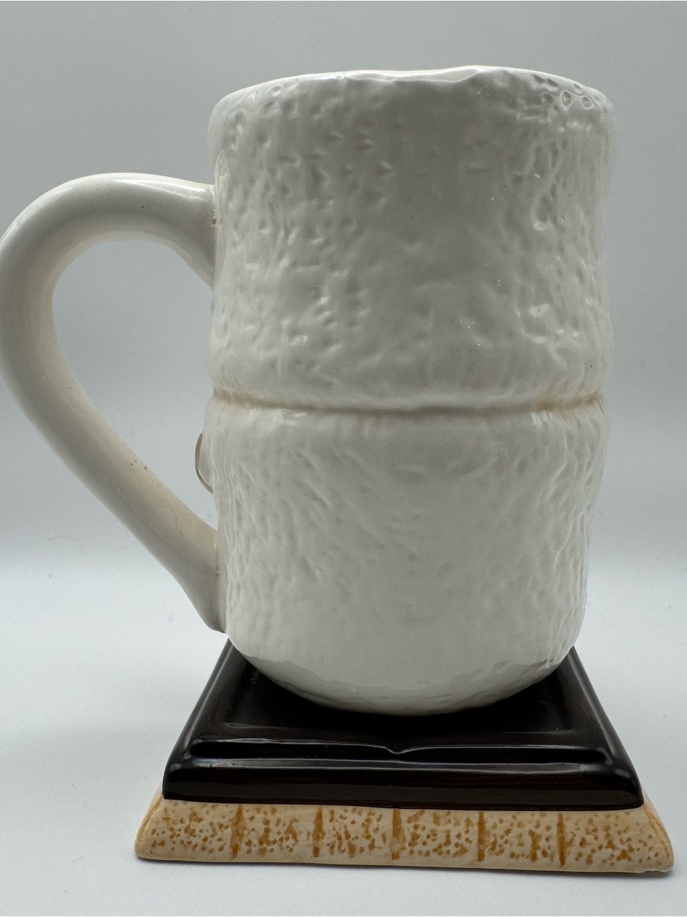 Ceramic Snowman Mug with Blue Floral Mittens - Picture 2 of 3